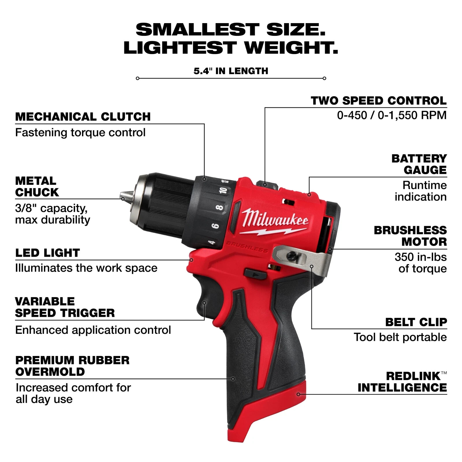 Milwaukee M12 12V 3494-22 Subcompact 2-Tool Combo Kit Brushless Impact & Drill