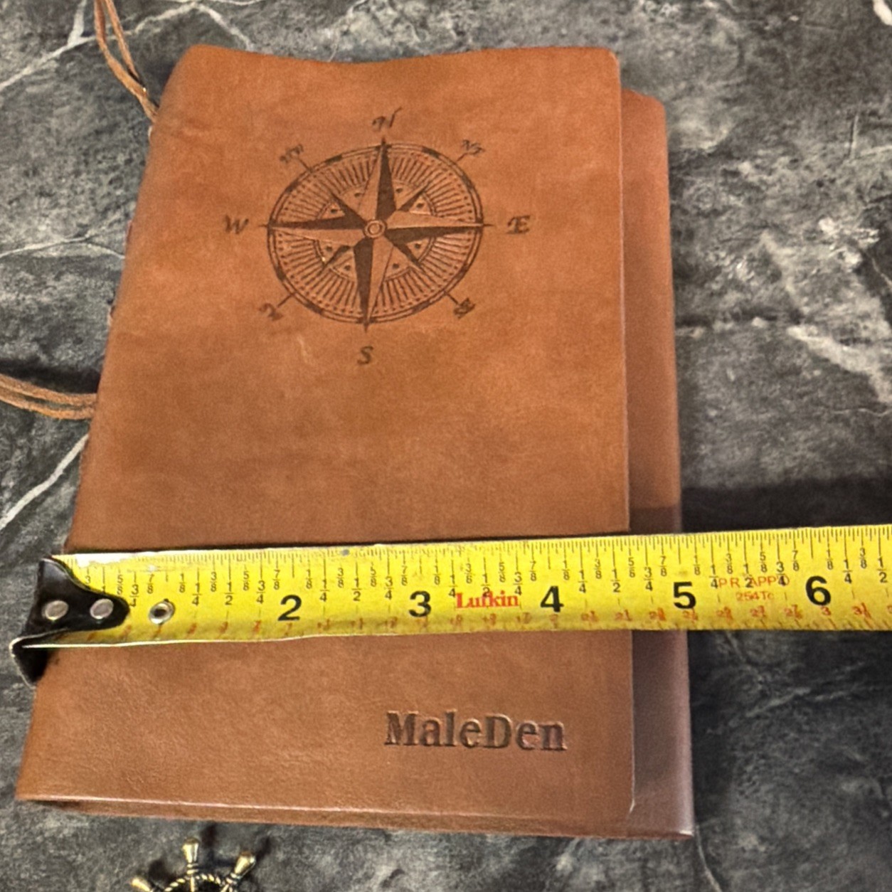 Maleden Nautical PU Leather Journal Refillable 6 ring Compact Binder Craft Paper