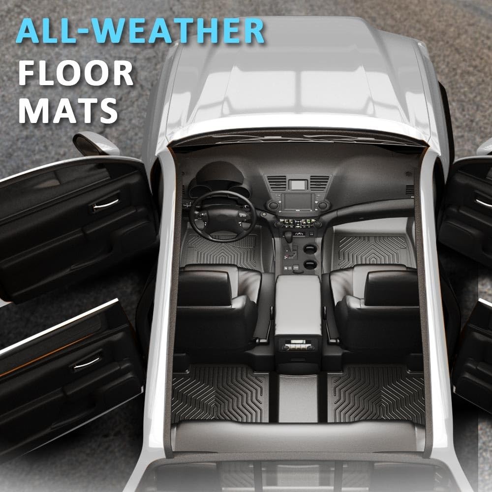 TPE Floor & Cargo Mats for Toyota Sienna 2021-2025 8Seat All Weather 1st 2nd 3rd