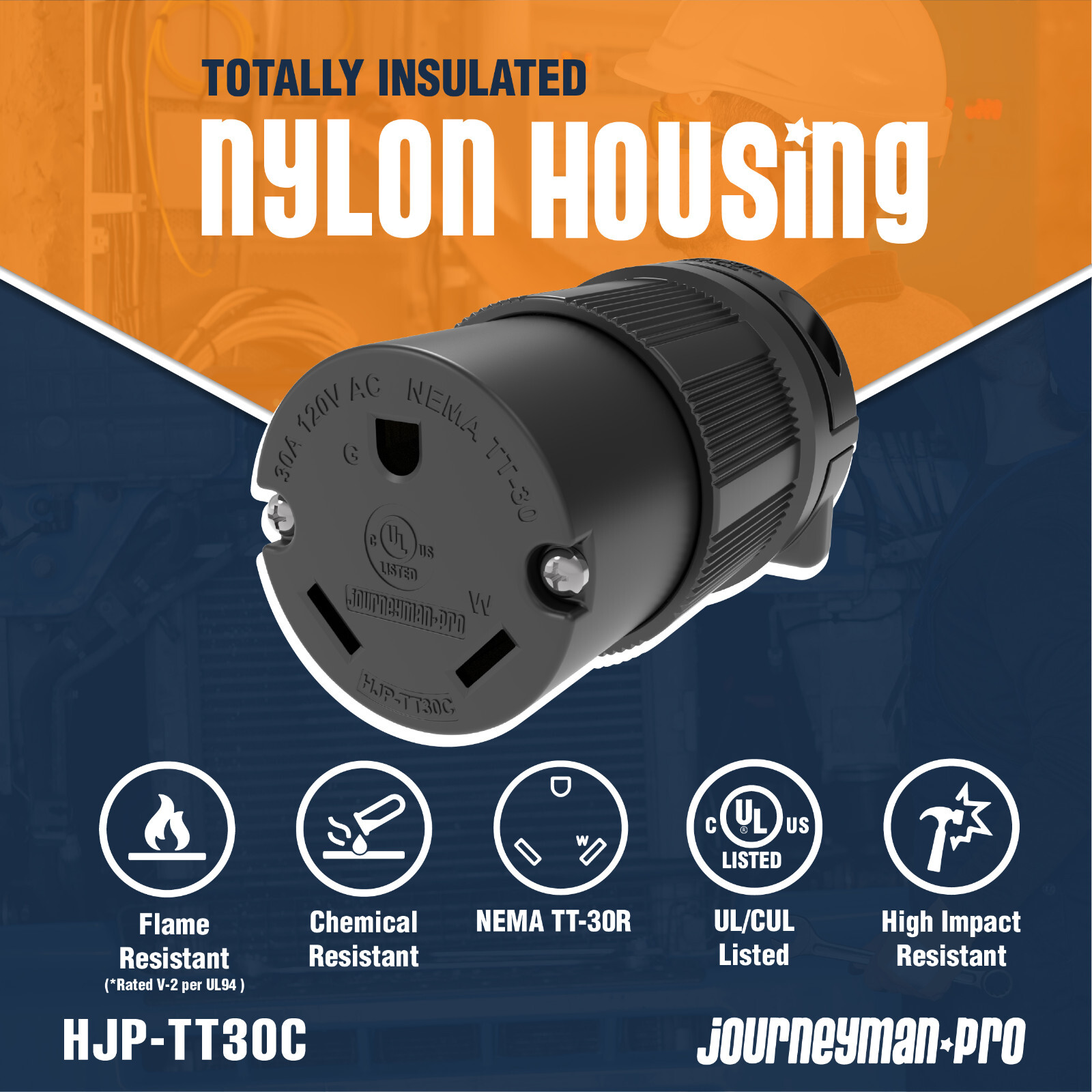 30 AMP RV Receptacle Plug Female End TT-30R TT30C Replacement Electrical Adapter