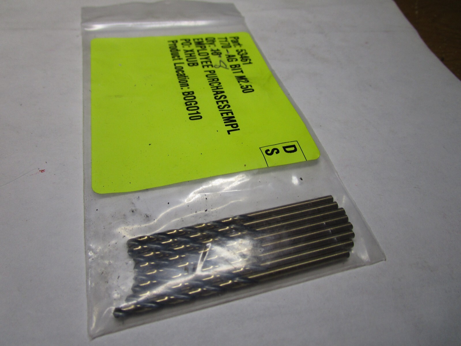 2.50mm x 60.0mm OAL 135° Split Black / Gold HSS Straight Jobber Drill QTY 8