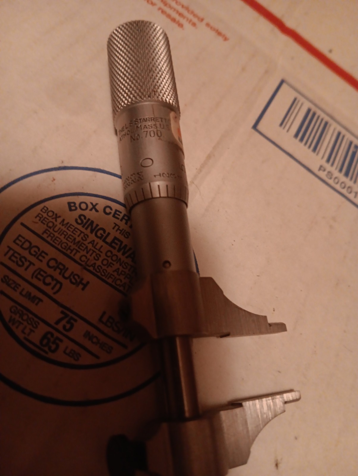 Starrett No. 700A inside micrometer .200″ to 1.200″ range .001”- Made in U.S.A.