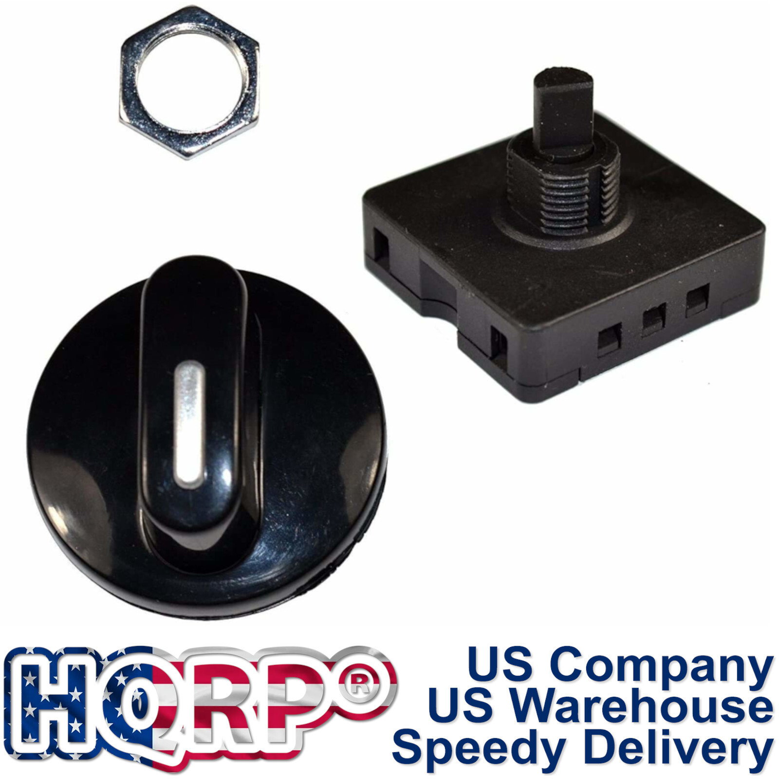 HQRP 4-Position 3-Speed Fan Selector Rotary Switch with Knob 10AMP 120V-250V