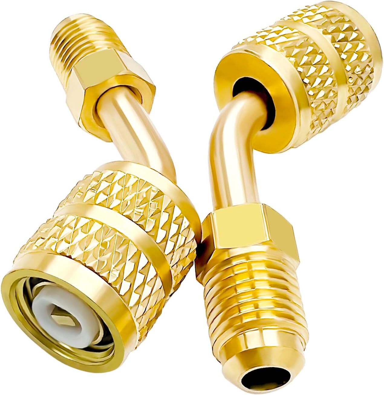 R410A Adapter for Mini Split System, 5/16 Inch SAE Female Quick Couplers to 1/4
