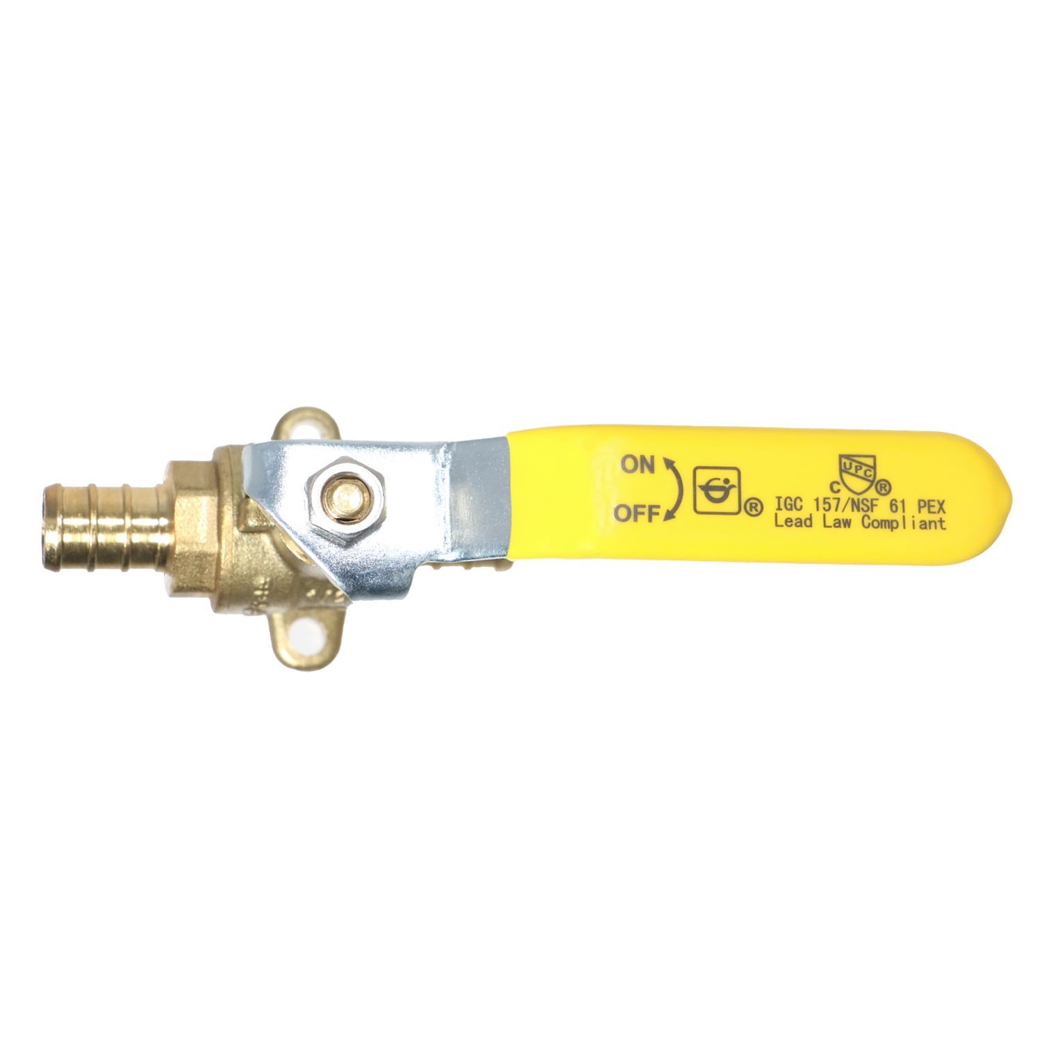 1 Pc. 1/2″ Pex Ball Valve with Drop Ear, Lead Free Brass, Full Port, 24-3-3=1