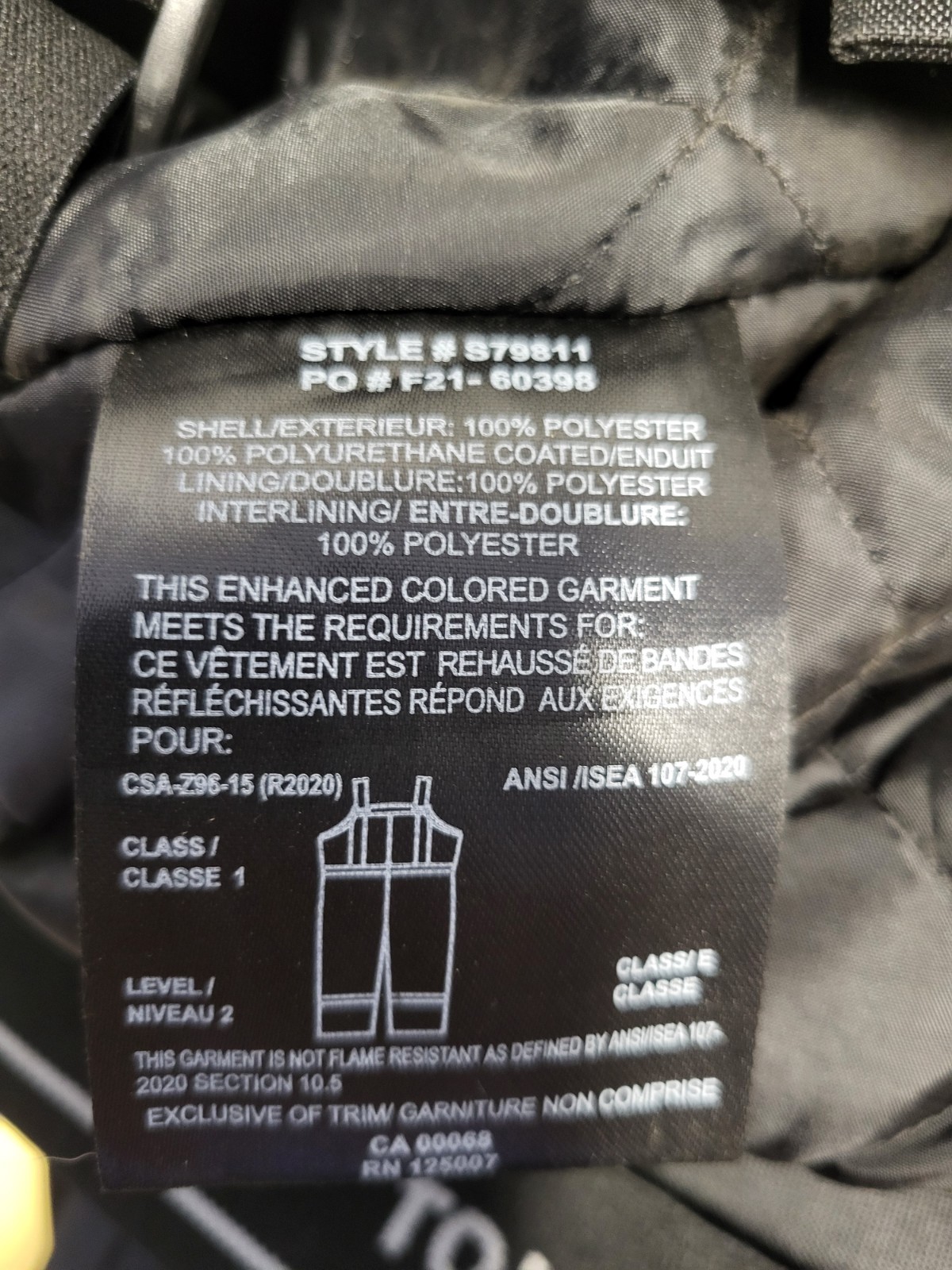 Tough Duck S79811 XL Insulated Safety Bib Overalls black