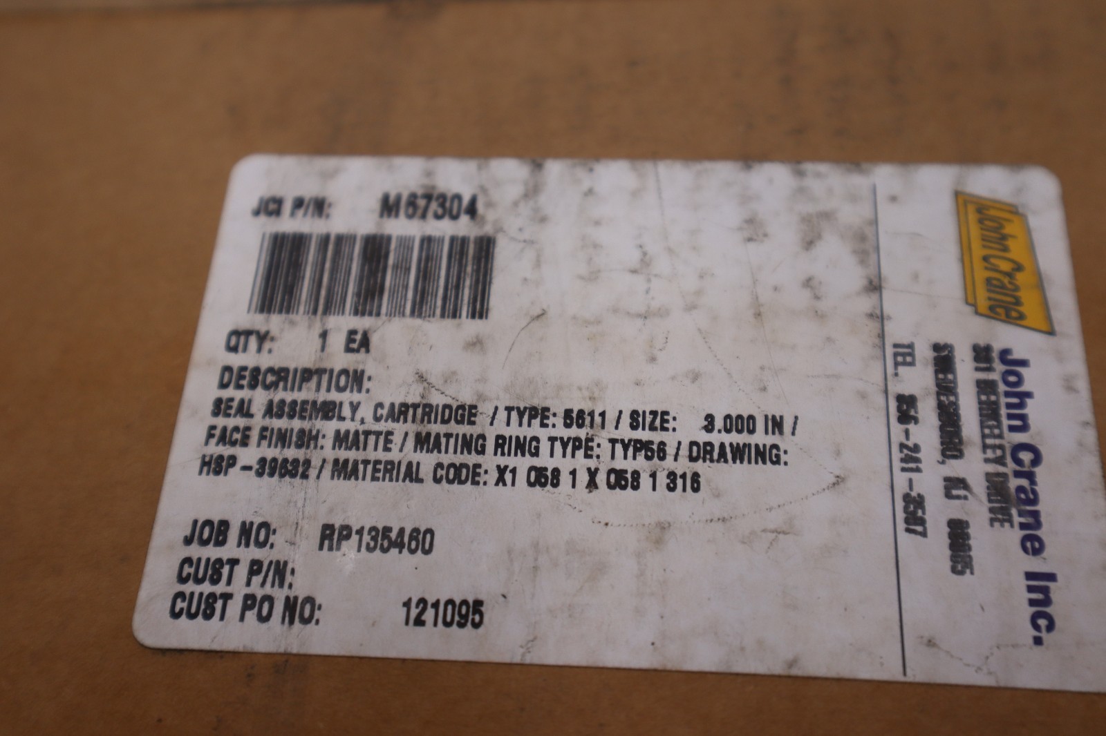 John Crane Seal Assembly 3″ Type 5611 – New In Box – STOCK GF676