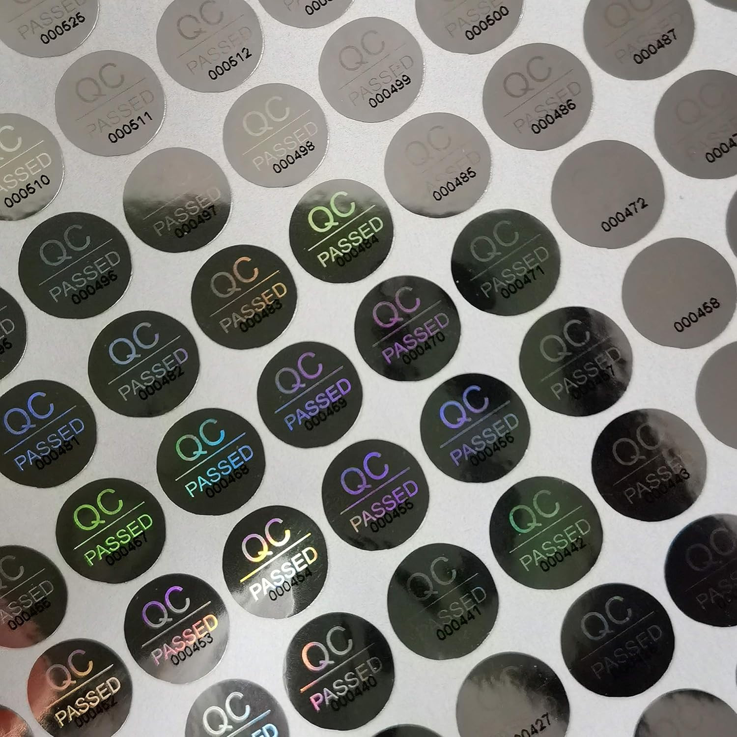 1100Pcs 0.39 Inch QC Passed Tamper Proof Stickers Silver High Security Tamper Ev