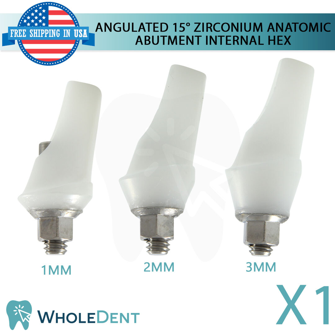 X1 Angulated Anatomic Zirconium Zirconia 15° Abutment Dental Instrument Int Hex