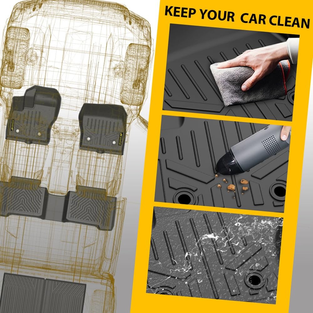 TPE Floor Mats Cargo Liners for Ford Transit Connect 2014-2021 2PCS All-Weather