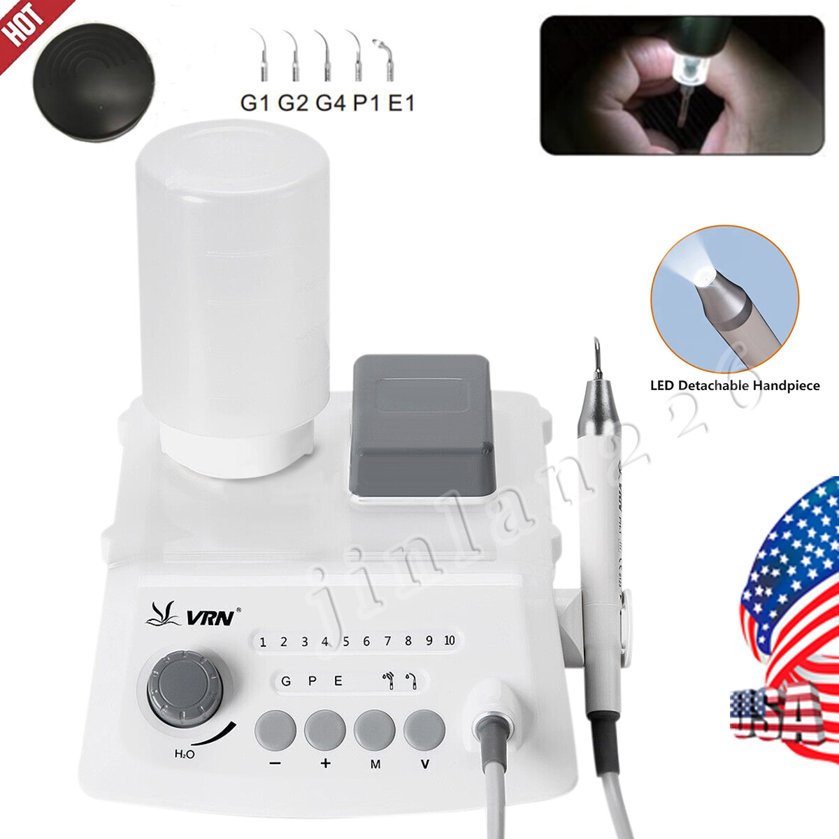 Ultrasound Dental Ultrasonic Scaler fit EMS Woodpecker+LED Handpiece+ Bottle A8