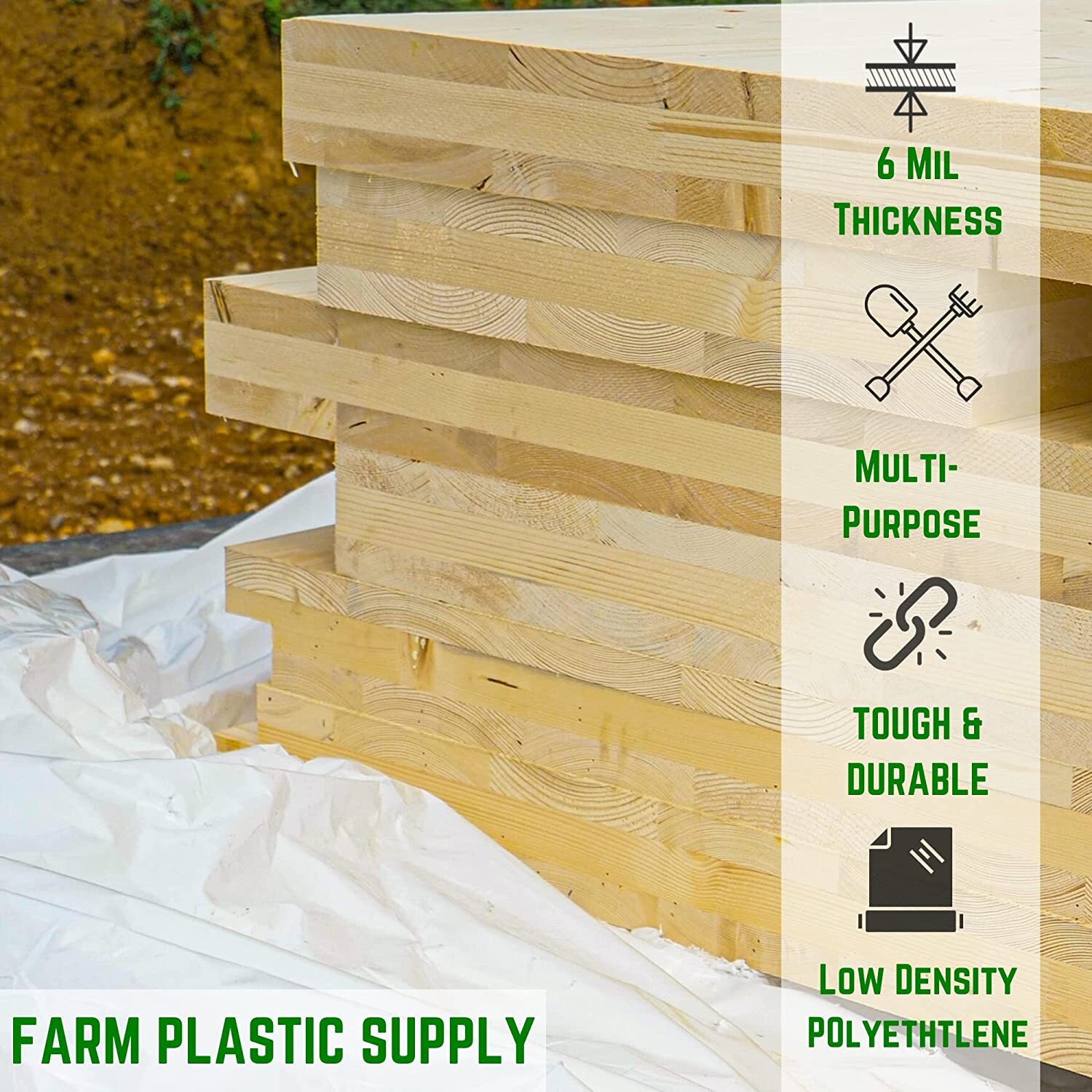 Poly Cover – 6 Mil White Plastic Sheeting
