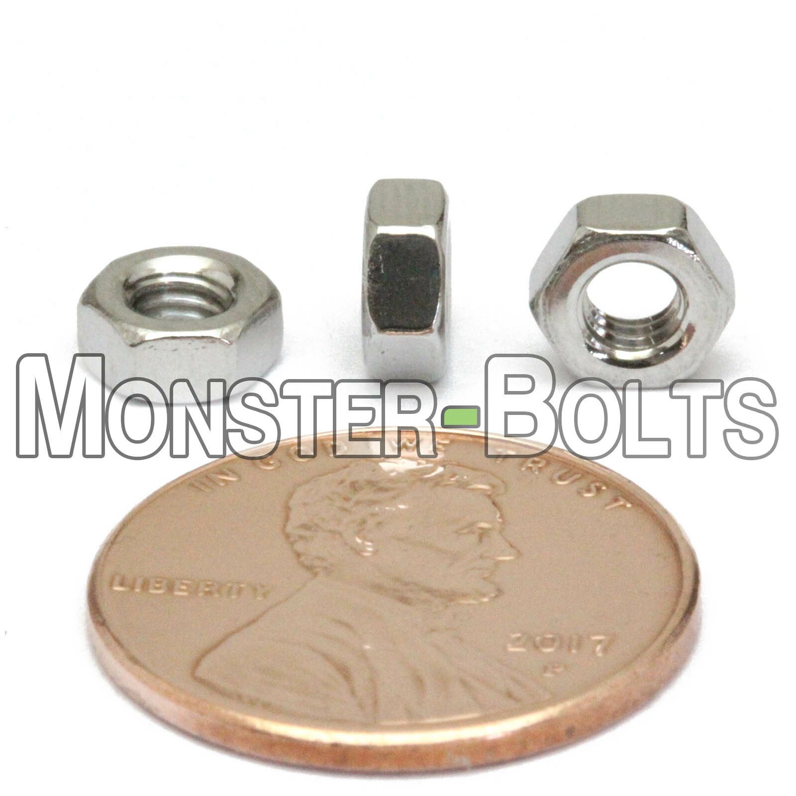 M3.5 – 0.60 Metric Hex Nuts, A2 / 18-8 Stainless Steel DIN 934, Coarse Thread