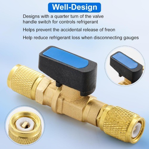 1/4 HVAC Control Valve Air Conditioner Ball Valve, 1/4 Female T Size: 1/4 inch