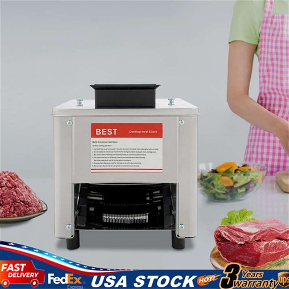 Meat Cutting Machine 150Kg/H Electric Meat Cutter Slicer 10mm Blade 850W 110V