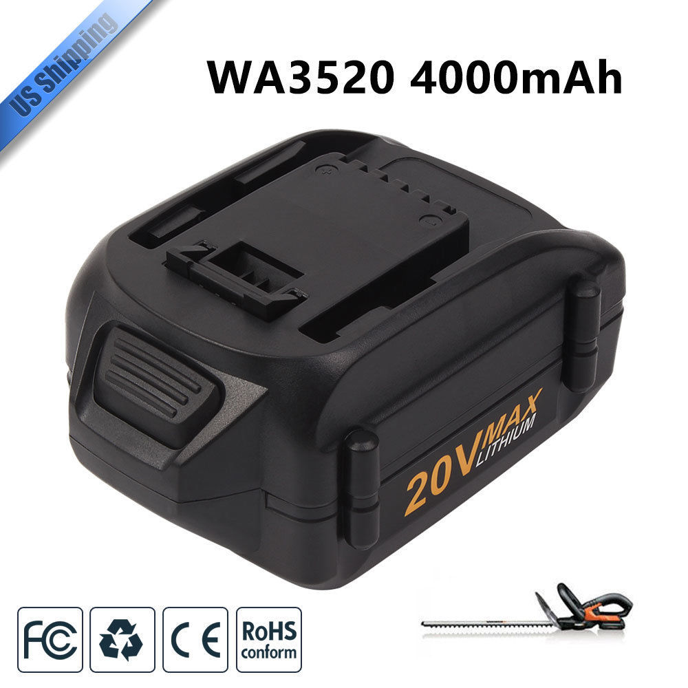 4.0Ah WA3520 WA3575 20V Max Lithium Battery For WA3578 WA3525 For WORX