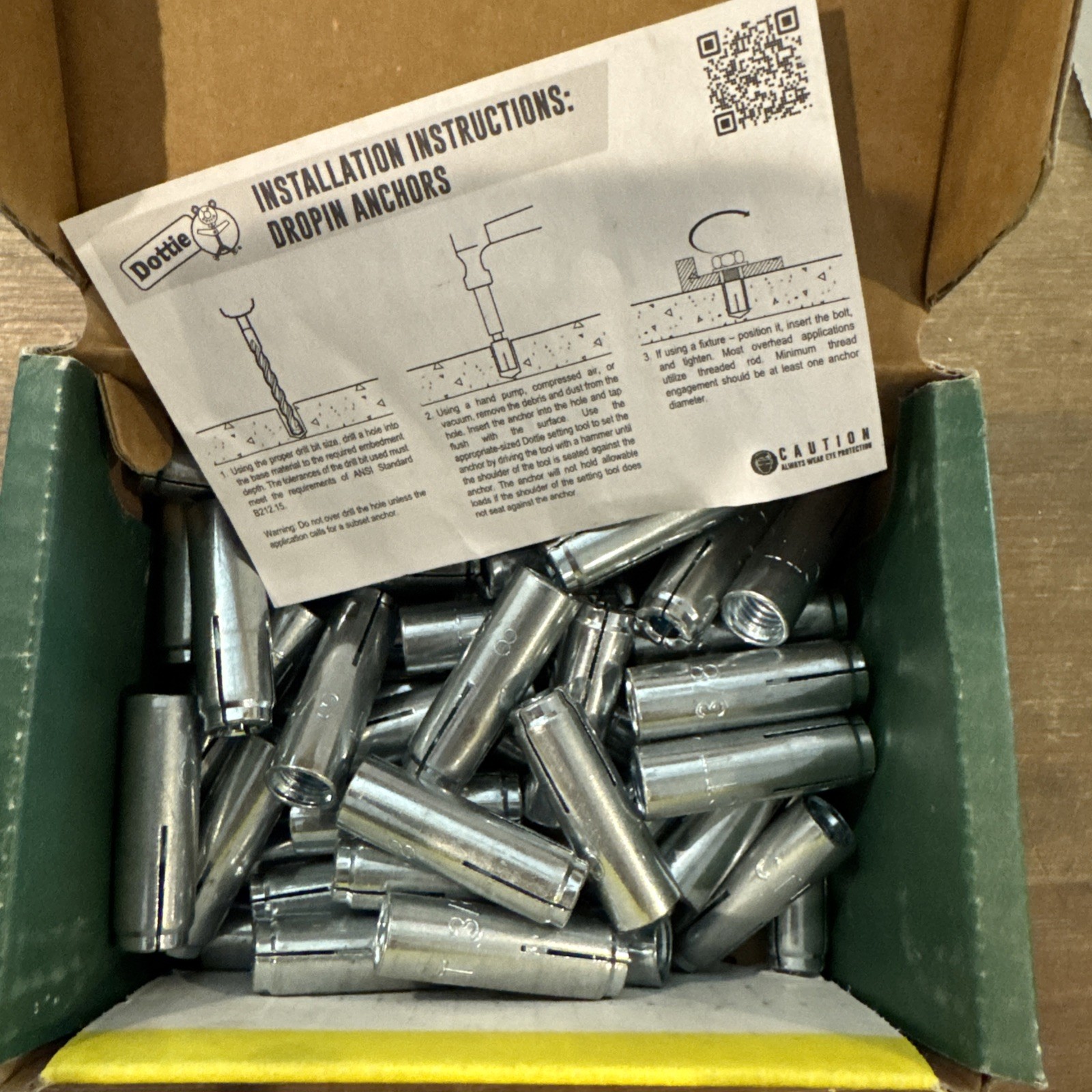 Dottie DA38 Drop-In Anchor 3/8-16 1-9/16″ Zinc Plated (lot of 50)
