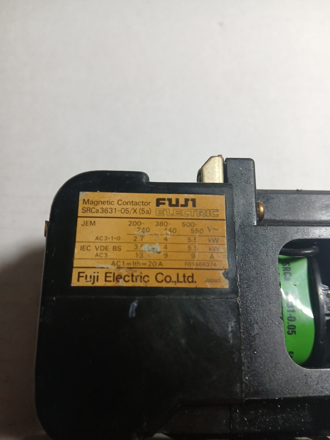 FUJI CONTACTOR SRCa3631-05/X 5a 100/110V 50/60hz Control 550V 9A 380V 9A 240V AC