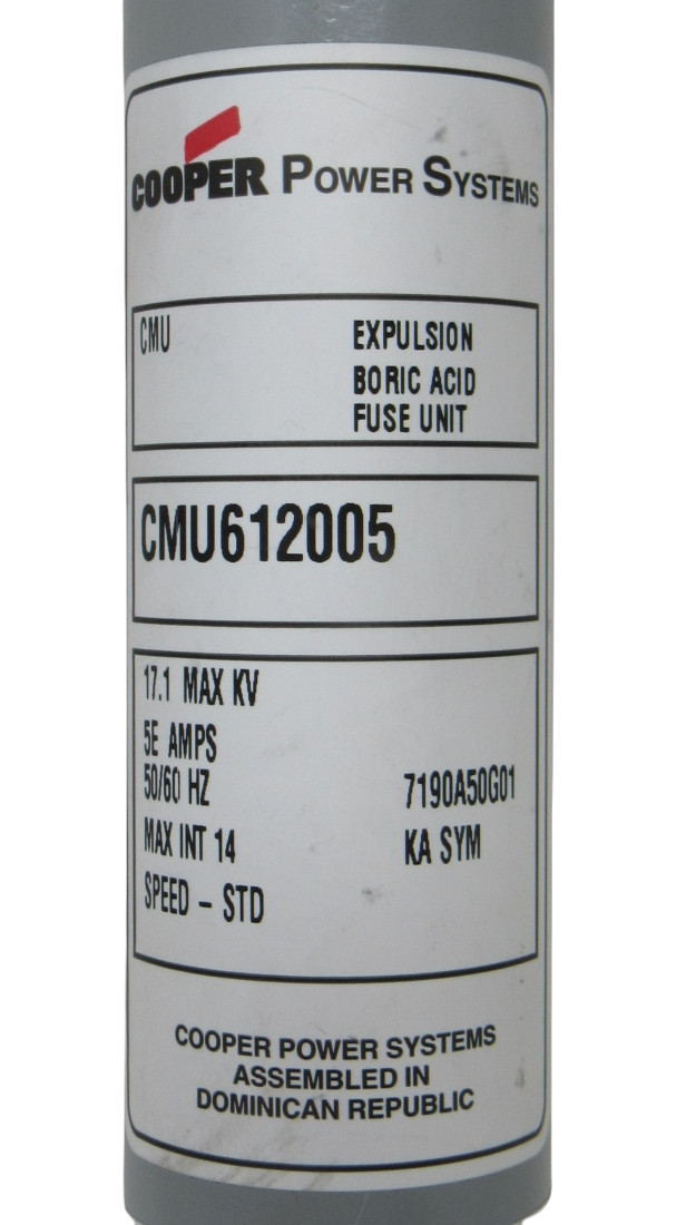 NEW Eaton Cooper CMU 14.4kV 17.1kV 5A Power Fuse Expulsion CMU612005 DBU17-5E