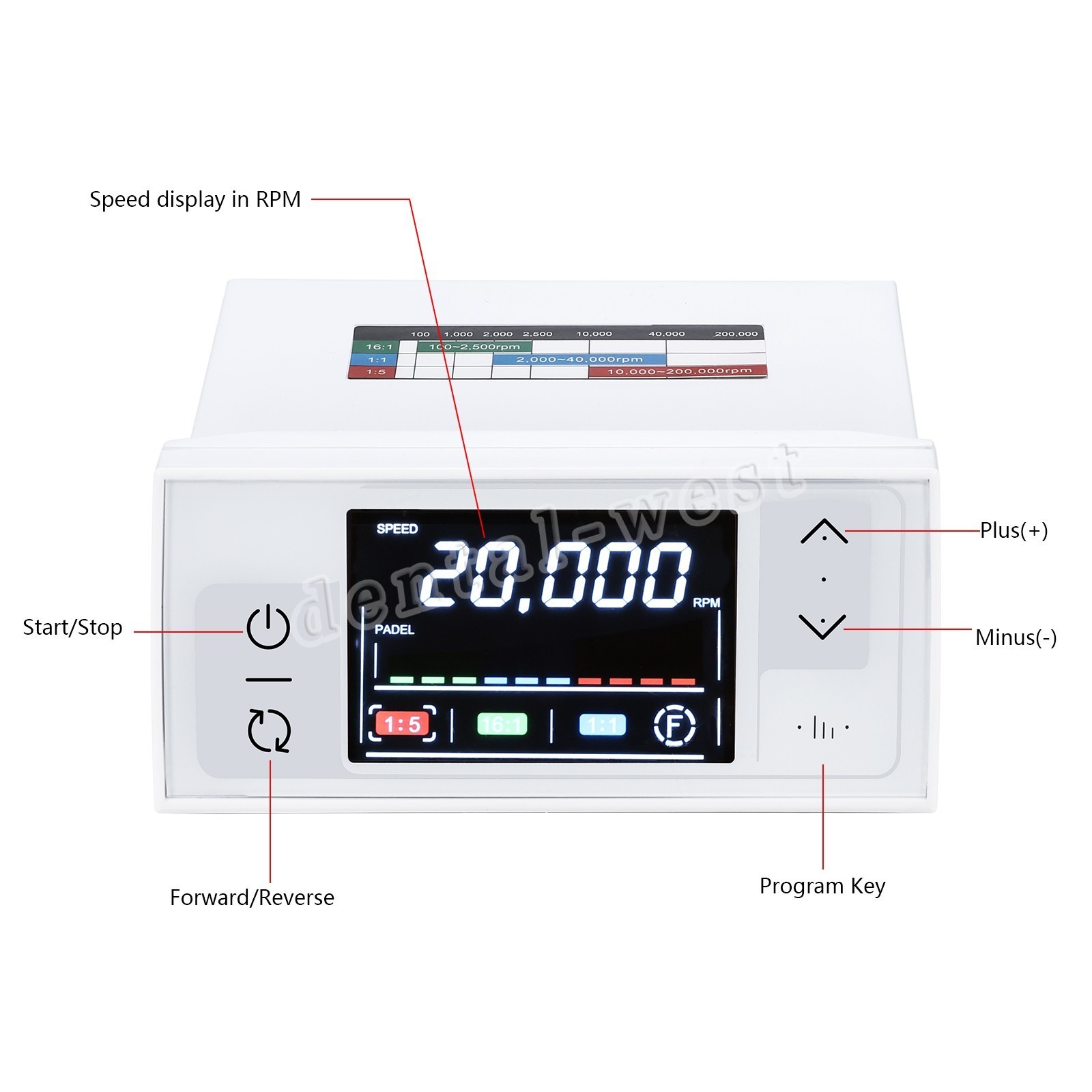 CICADA Dental LED Brushless Electric Mirco Motor LED Screen Touch Button