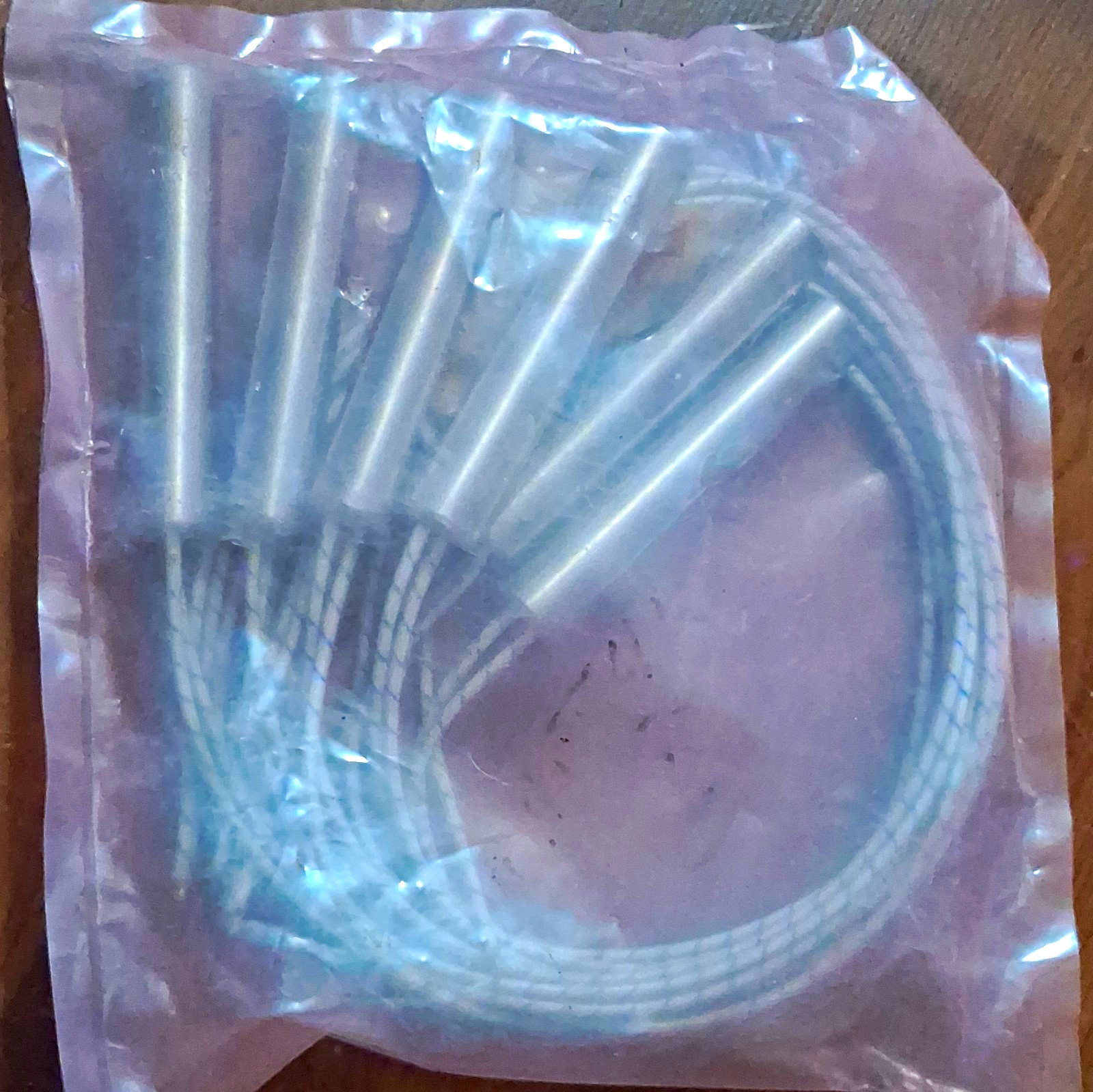 New ,6 Conductor Stranded Stainless PTFE Cable White/Blue 100ft 6-7 AWG Ferrule