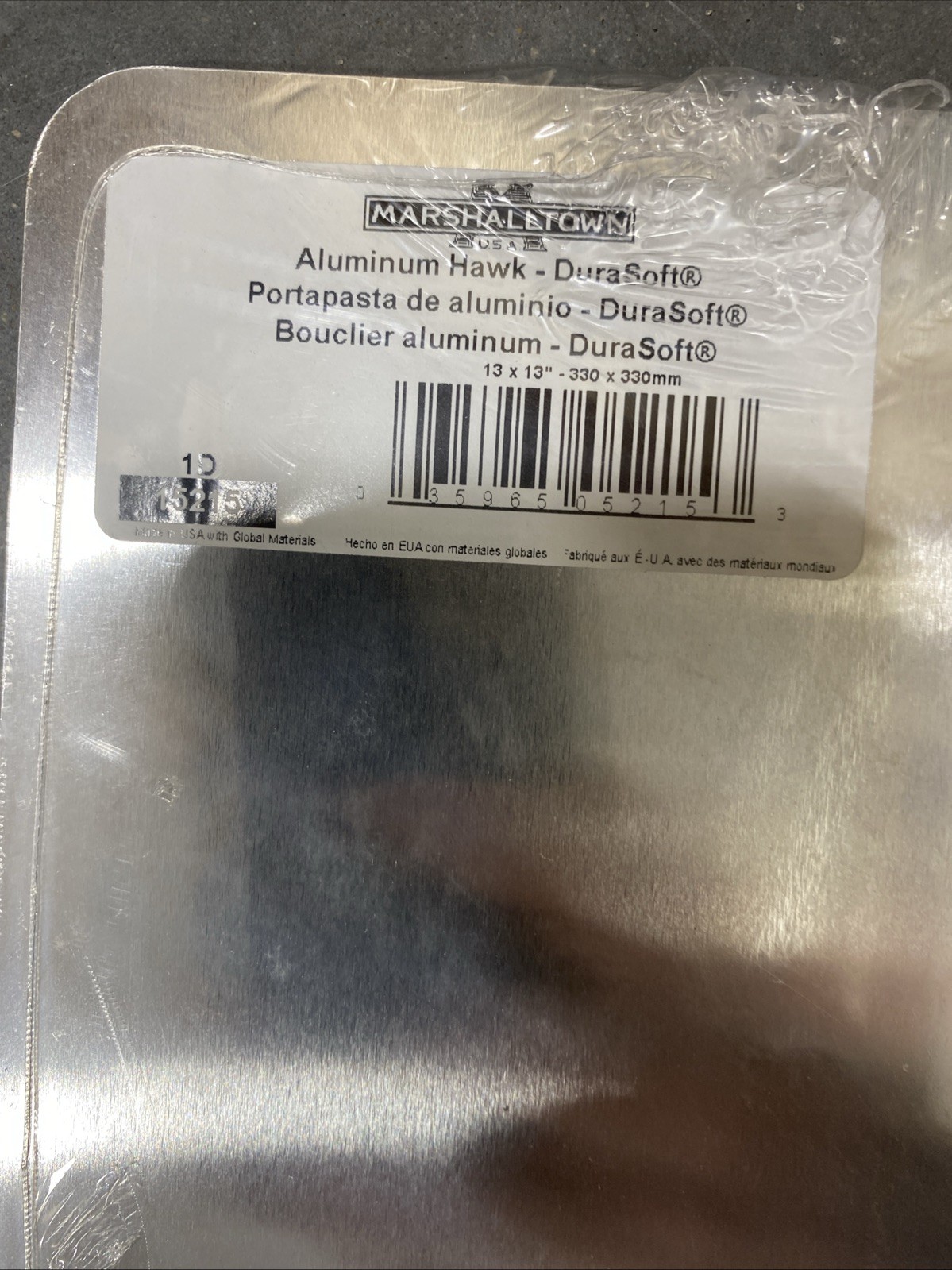 Marshalltown 13 in X 13 in Aluminum Hawk Trowel Durasoft Handle 15215