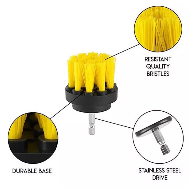 3PCS Drill Brush Power Scrubber Drill Attachments For Carpet Tile Grout Cleaning