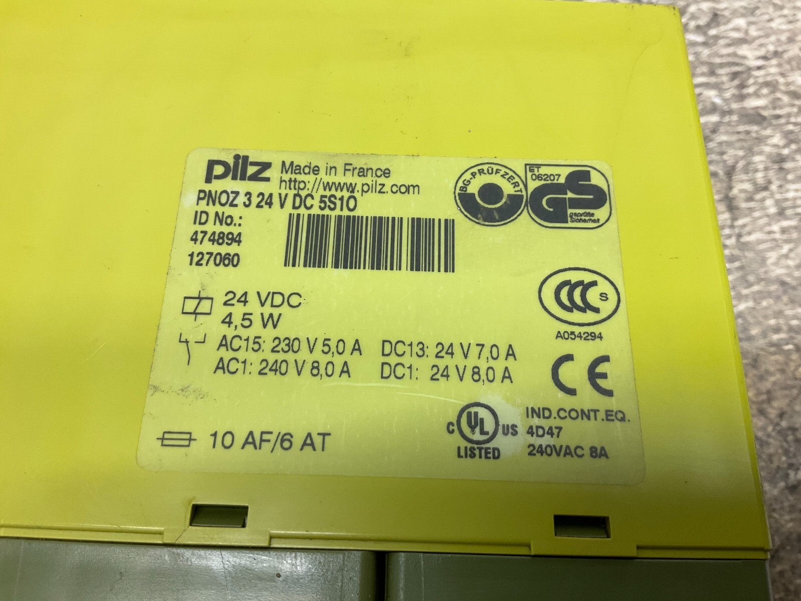 Pilz PNOZ 3 24 V DC 5S10 Safety Relay 24 VDC 474894 PNOZ324VDC5S10