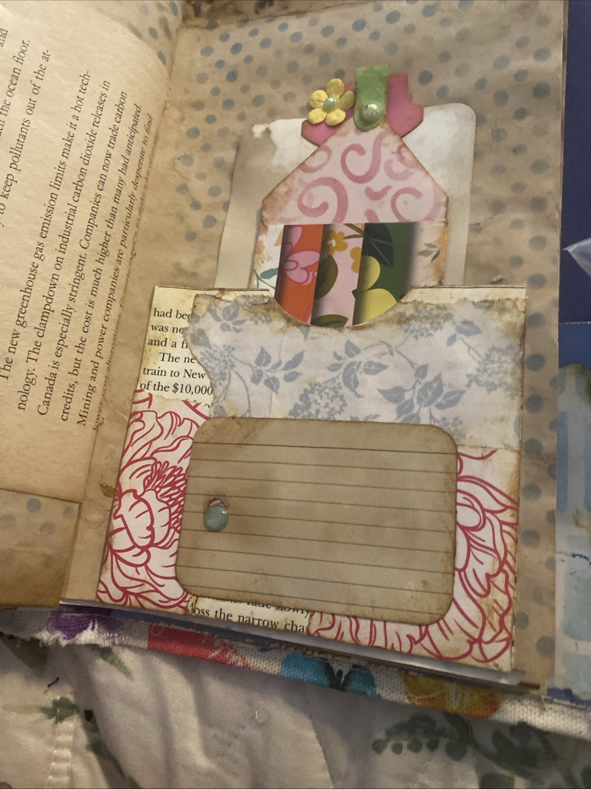 Junk Journal Handmade with pockets, belly bands, tucks journal cards, tags