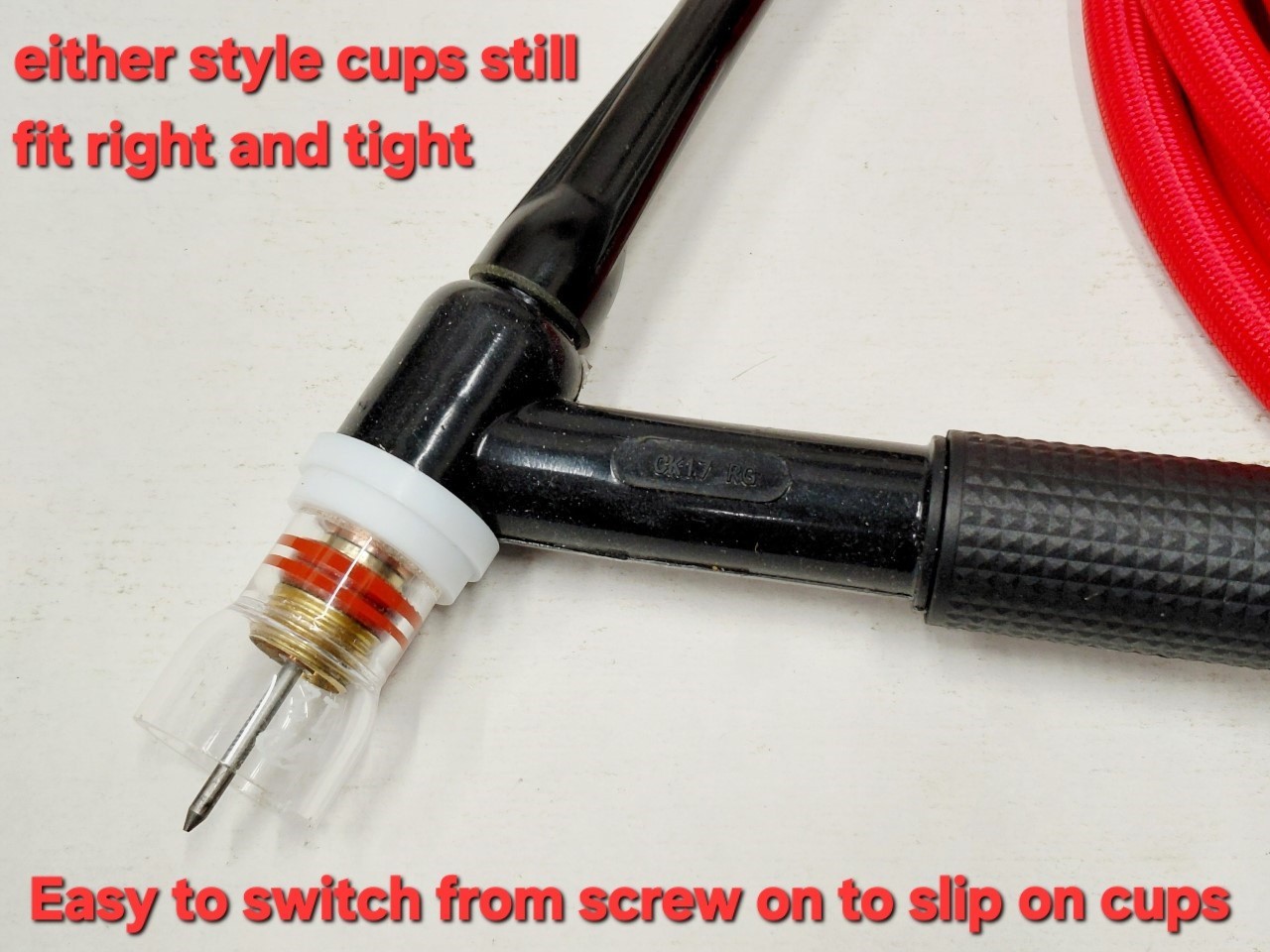 CK17 Tig Torch CK17-12-RSF RG + Dinse 35 Plug & More for Primeweld Everlast AHP