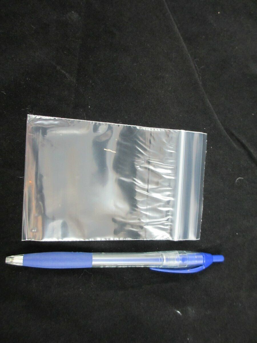 100 – 3″ X 4″ ZIP LOC CLEAR PLASTIC BAGS – 2 MIL – BRAND NEW – MANY USES – 25