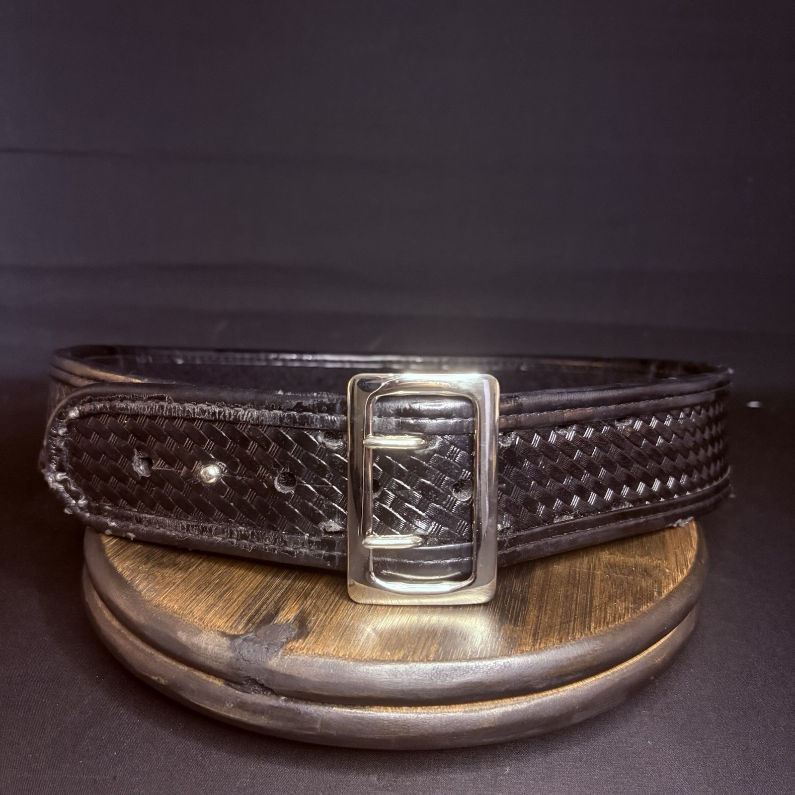 Bianchi Duty Belt (Size 34-36 «) Waist AccuMold Black Basket Weave Leather