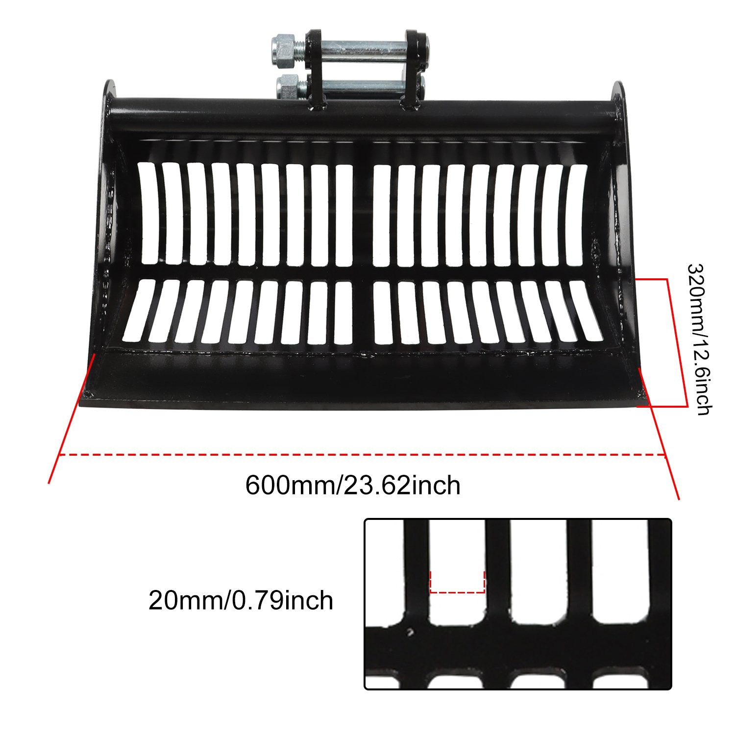 For Mini Excavators 600mm Attachment Screening Skeleton Bucket