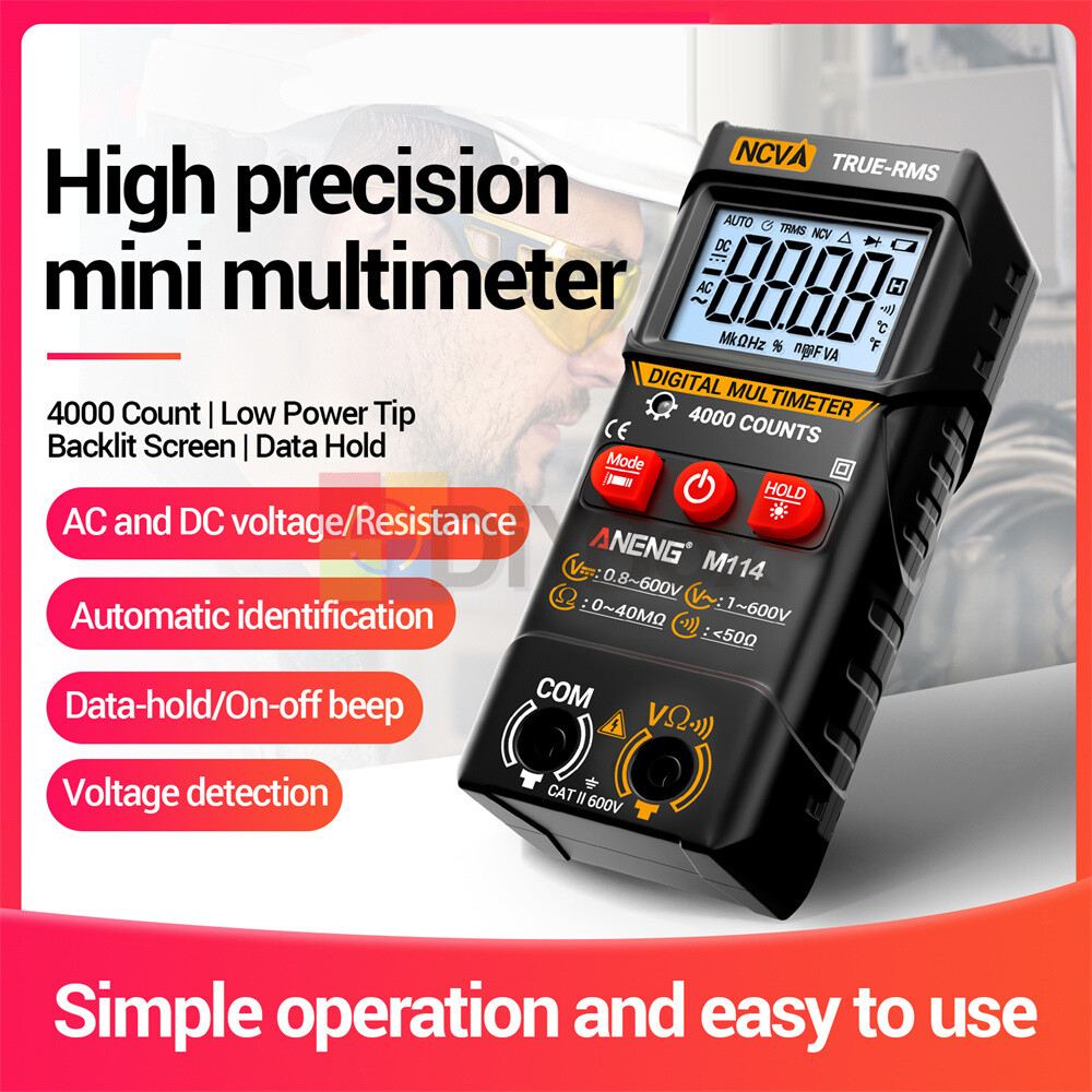 ANENG M114 M115 Automatic Voltmeter AC/DC Ohm NCV Digital Multimeter 4000 Counts