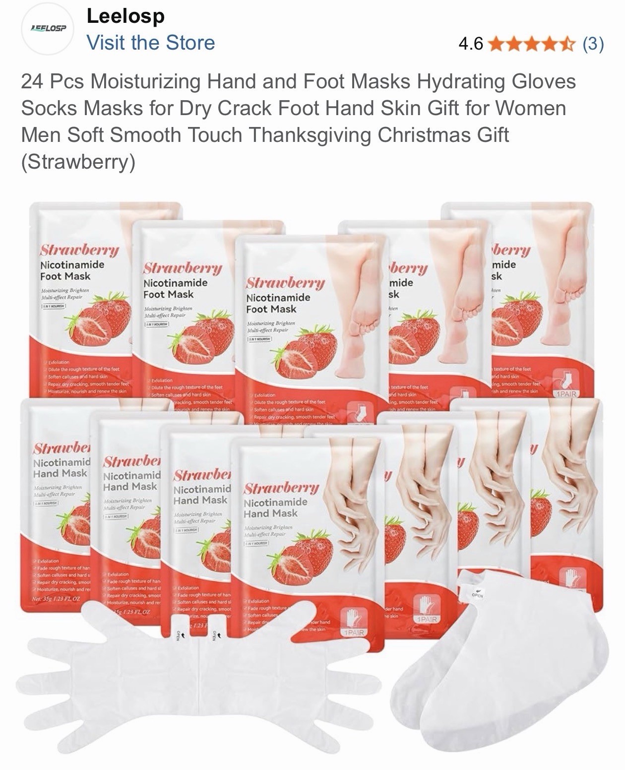 Hydrating & Moisturizing Gloves & Socks Masks Combo 24PCS for Hand and Foot