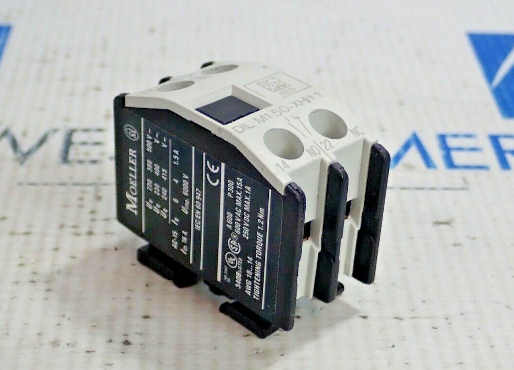 MOELLER DIL M150-XHI11 AUXILIARY CONTACT BLOCK 600VAC 250VDC