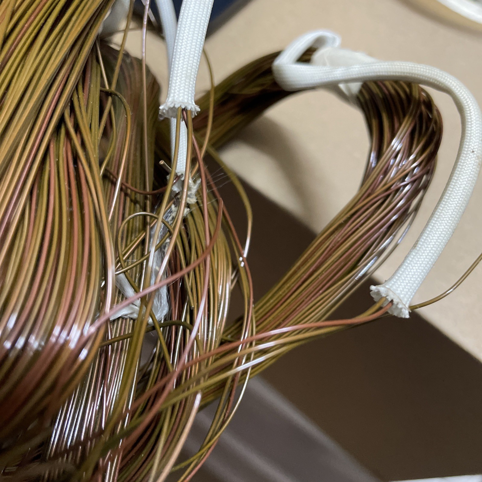 New Copper light electronics wire Attached with some Insulated sections 1lb.12oz