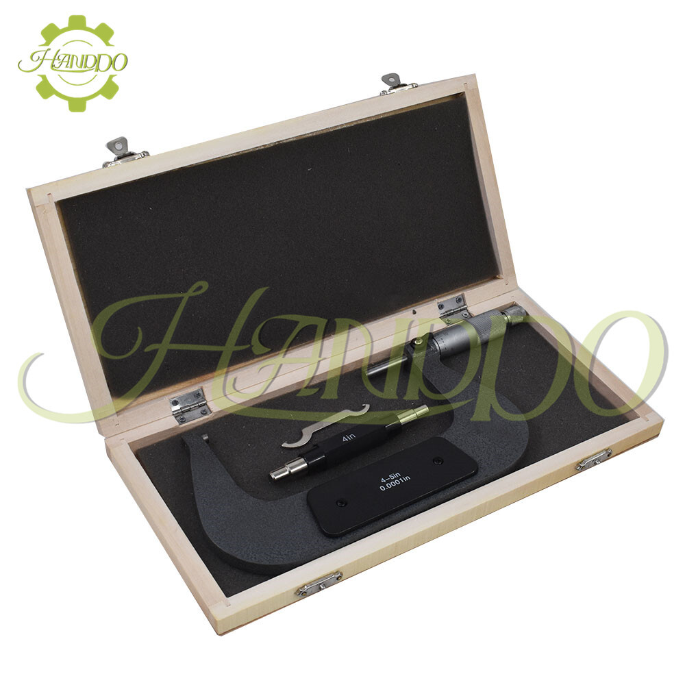 Outside Micrometer 4-5″/0.0001″ Carbide Tipped Precision Micrometer