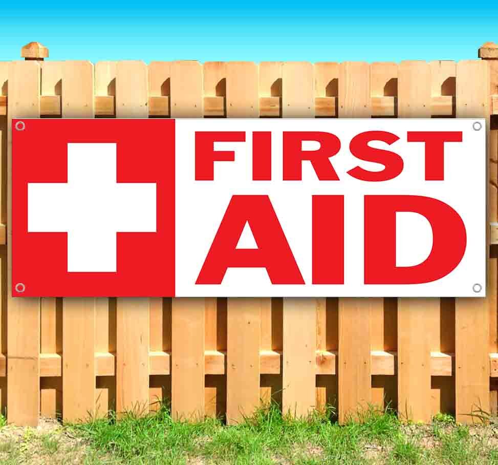 FIRST AID CLEARANCE BANNER Advertising Vinyl Banner Flag Sign Many Sizes