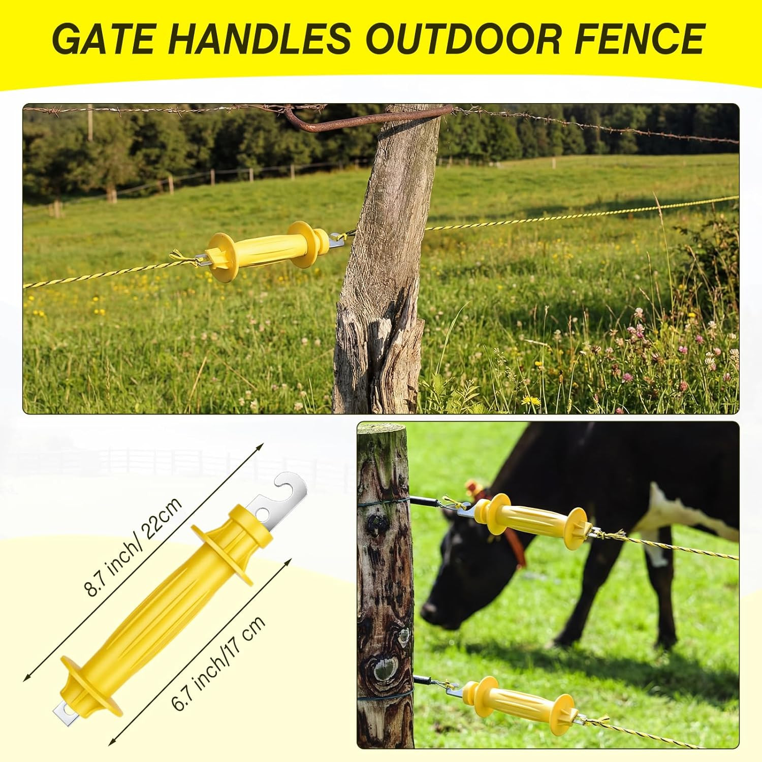 46 Pcs Electric Fence Kit Included 3366Ft/ 1026M Electric Fence Polywire, 40 T P