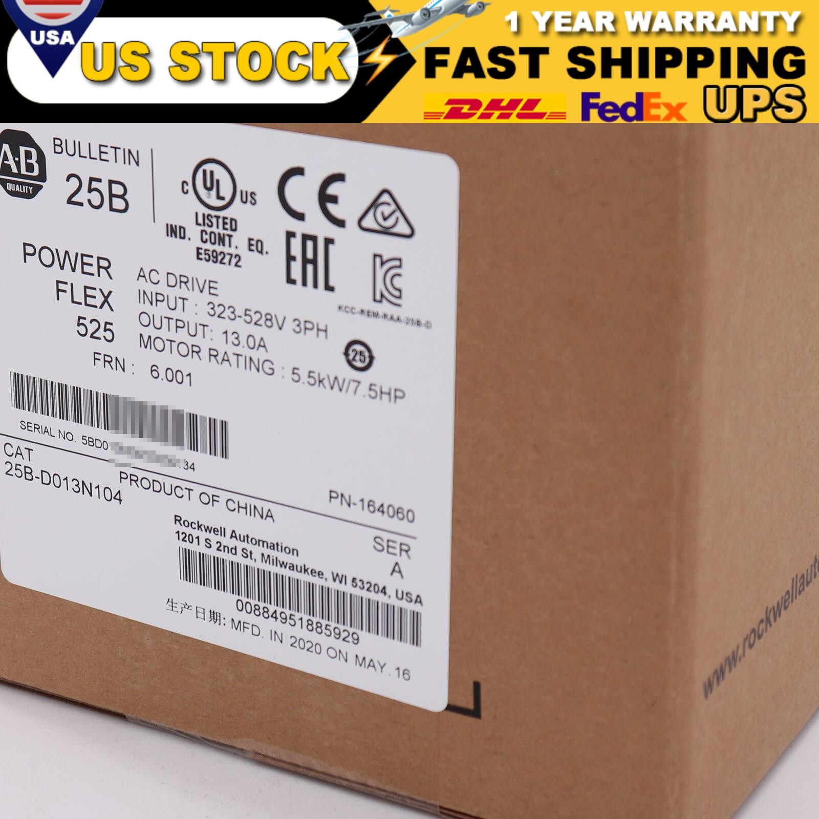 NEW AB 25B-D013N104 Allen-Bradley 25BD013N104 US Free Tax