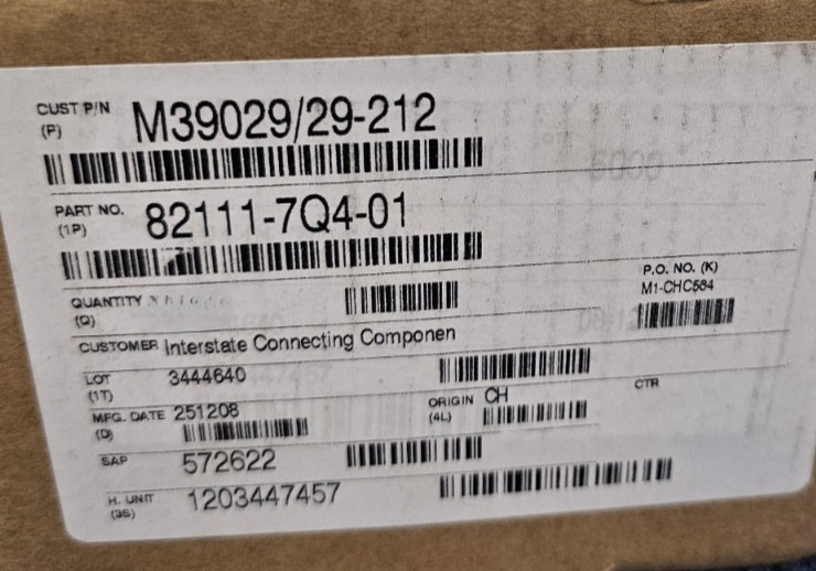 (QTY 40) M39029/29-212 Contact Pin 16-20AWG Crimp Gold 82111-7Q4-01
