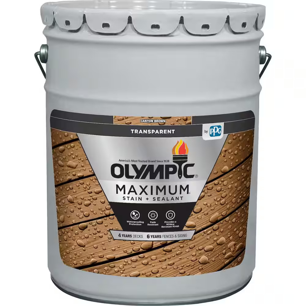 Maximum 5 Gal. Canyon Brown Transparent Exterior Stain and Sealer in One