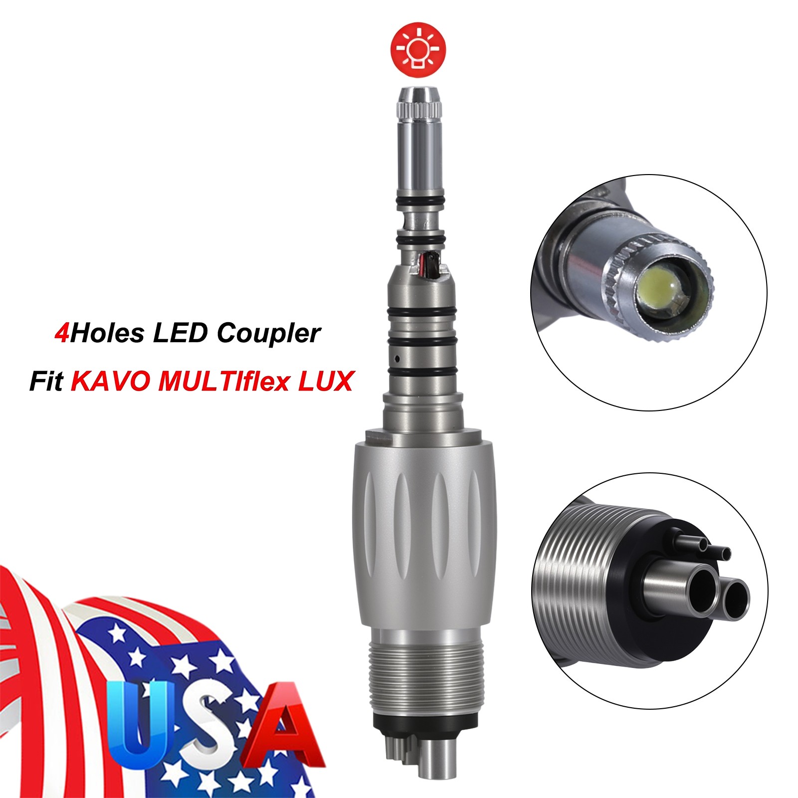 Dental slow low Speed handpiece kit straight nosecone+air motor 4 hole nsk style