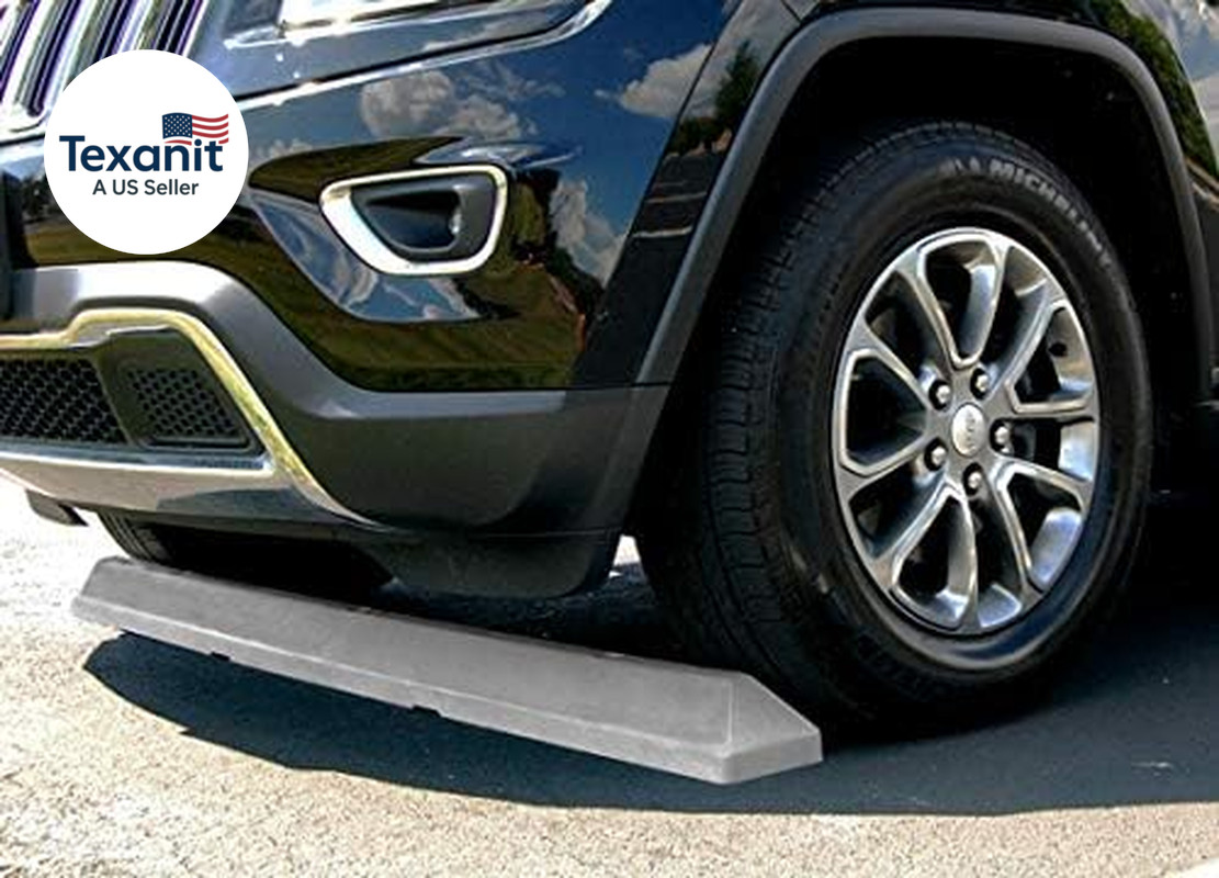 6′ Recycled Plastic Commercial Parking Blocks (Light Gray, 1-Pack)