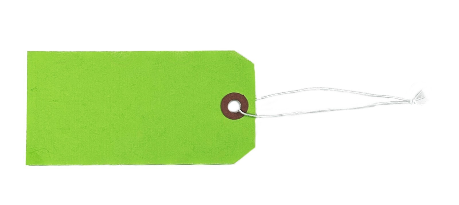 100 of 4 3/4″ x 2 3/8″ Green Inventory Tags with ELASTIC Stretchable String