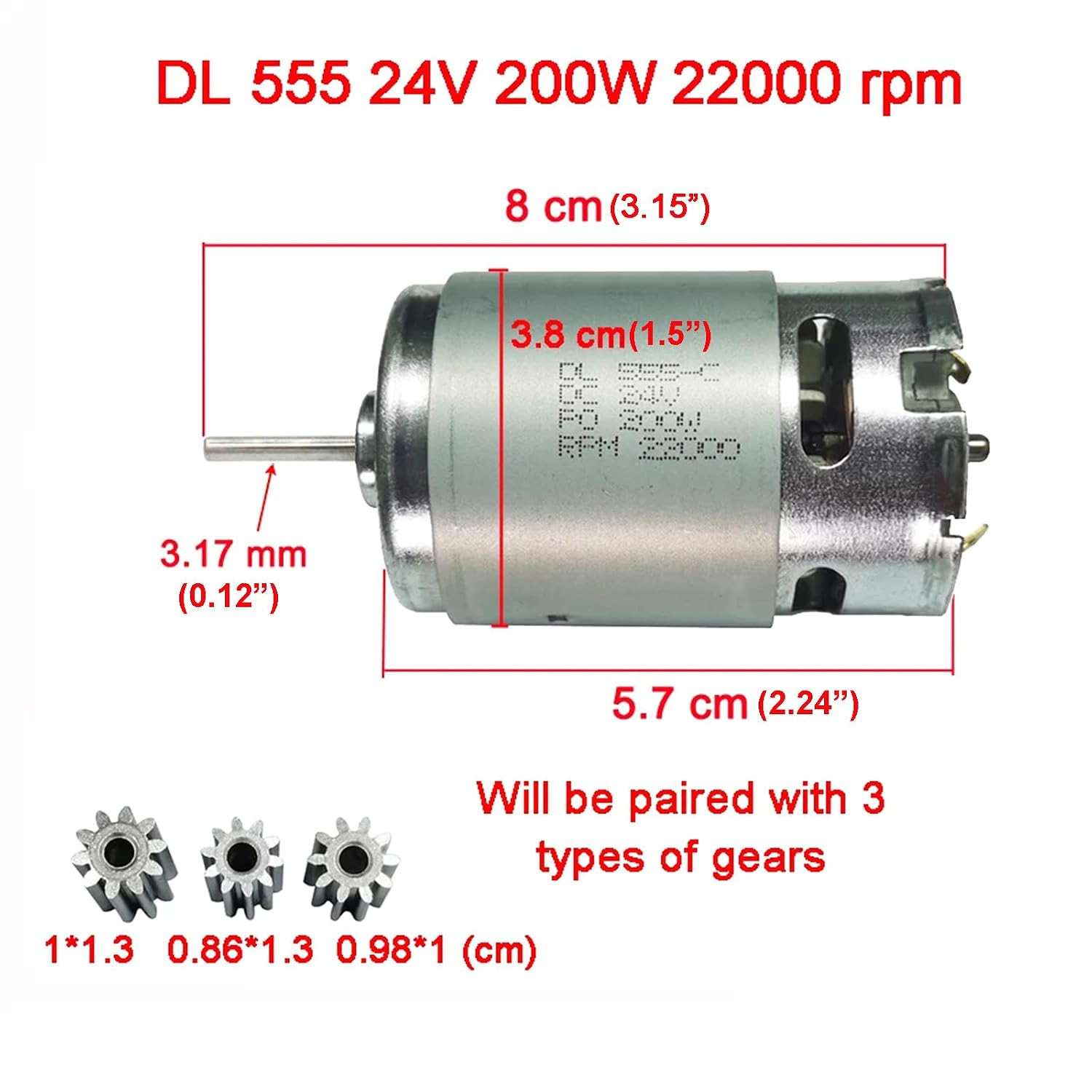 24V 555 22000RPM Electric Motor High Speed DC Drive Engine Upgrade for Ride On C