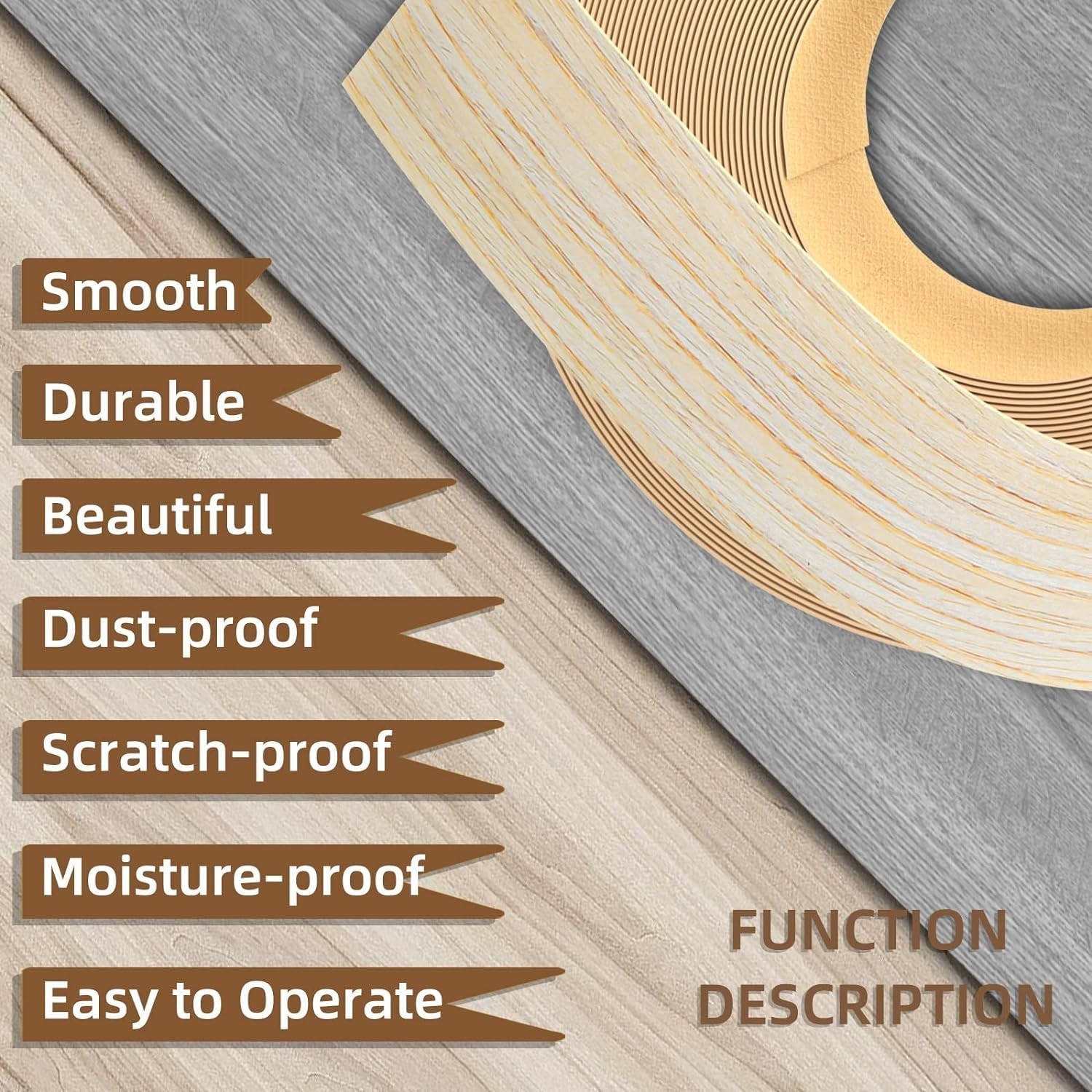 Oak Edge Banding 8″ x 15ft – High-Quality Pre-glued Veneer Tape for DIY Projects