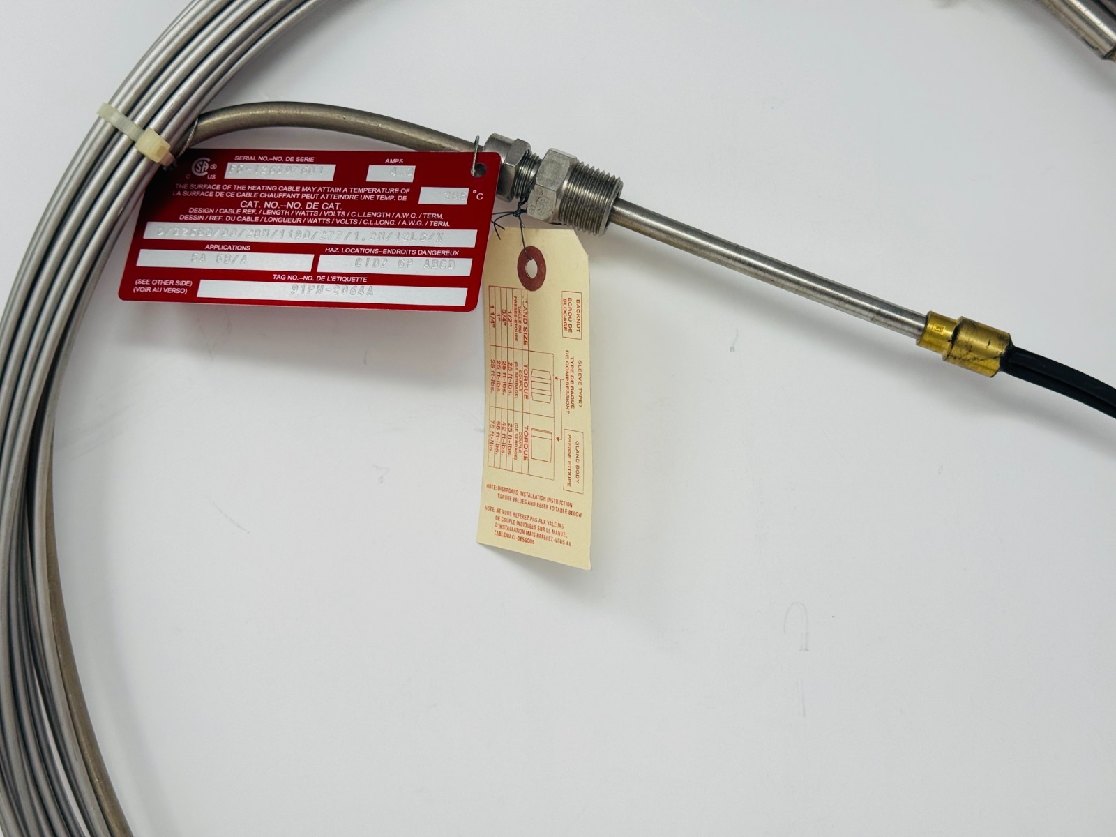 Pyrotenax D/32SB3700/28M/1190/277/1.2M/12LS/X Heating Cable 1190 Watts 277 Volts