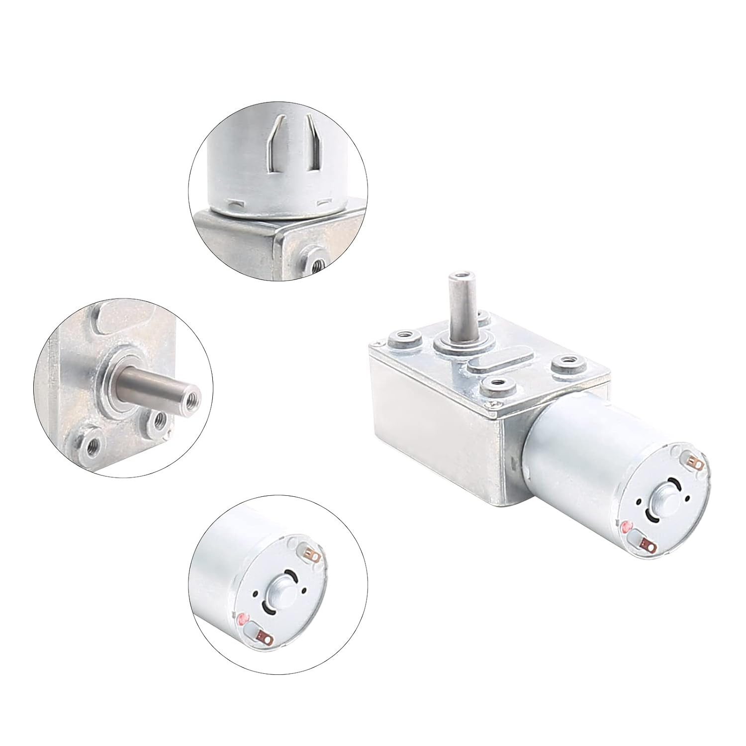 12V 6RPM High Torque DC Motor, Mini JGY 370 Motor Worm Gear Motor Small Electric